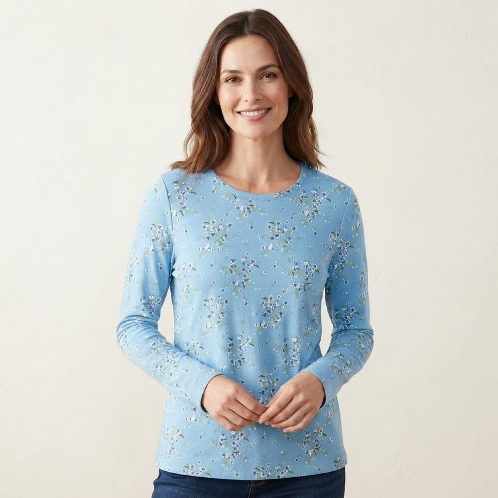 Lands-end Women's Blue Blouse